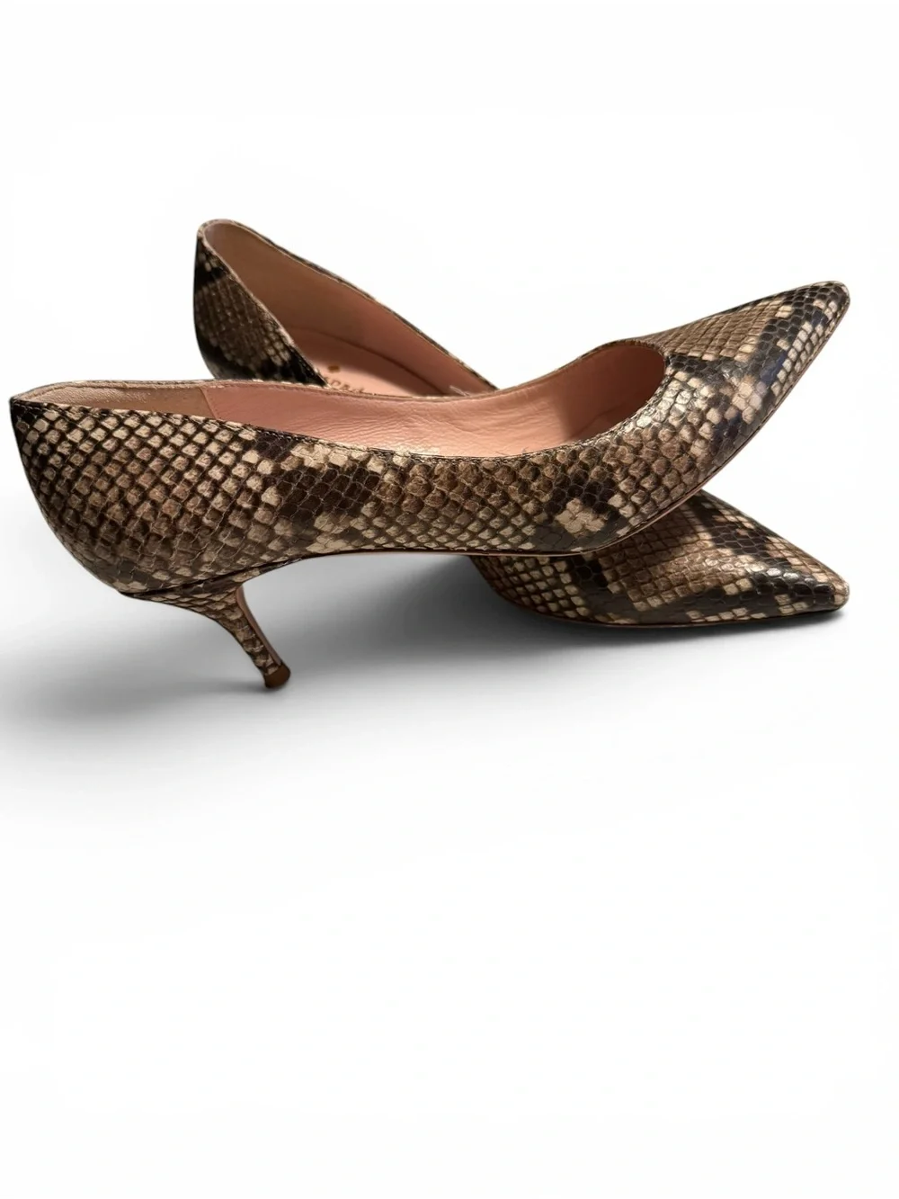Kate Spade Melanie Python Snakeskin Kitten Heels Size 7